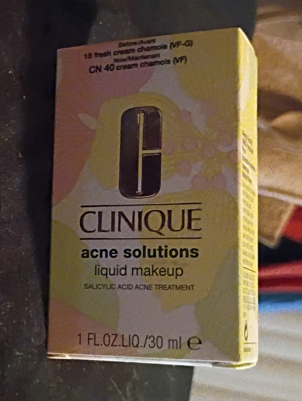 CLINIQUE Acne Solutions Liquid Makeup Foundation 1oz-New in Box CN CREAM CHAMOIS